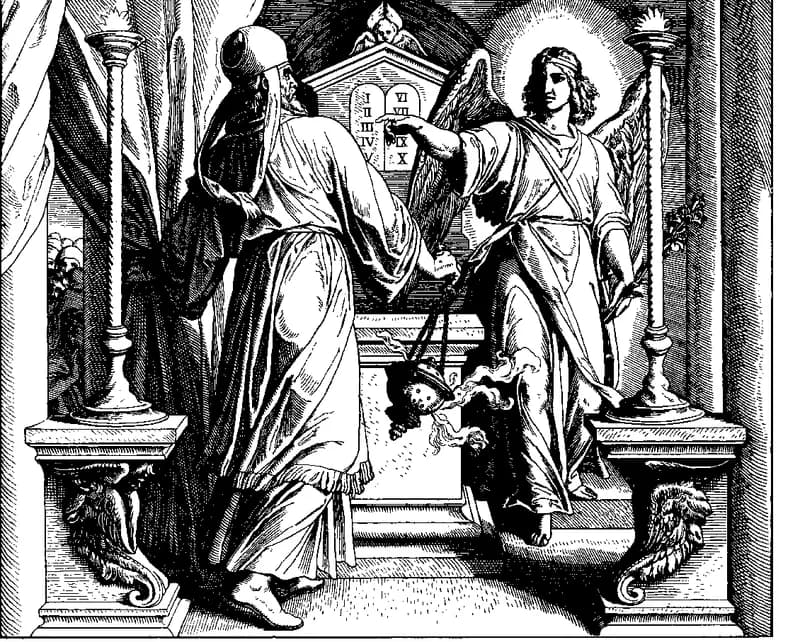 The Angel Gabriel Announces the Birth of John to Zacharias by Julius Schnorr von Carolsfeld depicting Luke 1:5