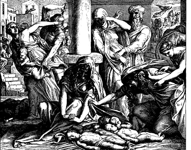 The Massacre of the Innocents at Bethlehem by Julius Schnorr von Carolsfeld depicting Matthew 2:16