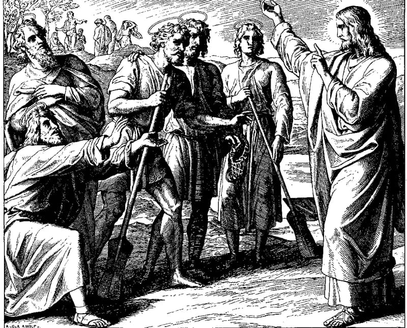 Christ's First Disciples by Julius Schnorr von Carolsfeld depicting John 1:35