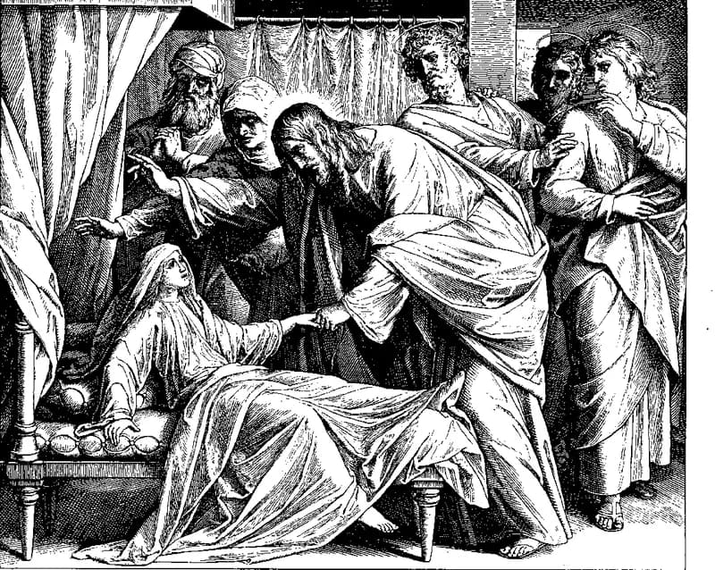 The Raising of Jairus's Daughter by Julius Schnorr von Carolsfeld depicting Mark 5:35