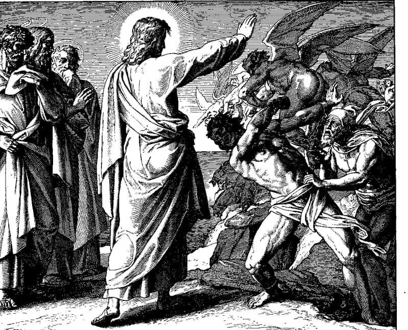 Jesus Casts Out Devils by Julius Schnorr von Carolsfeld depicting Mark 5:1