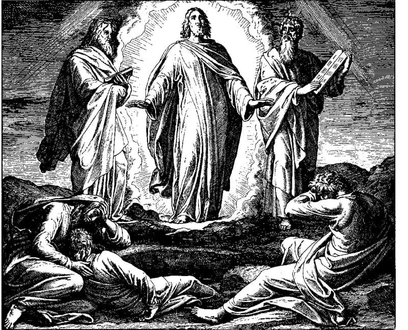 The Transfiguration of Jesus by Julius Schnorr von Carolsfeld depicting Matthew 17:1