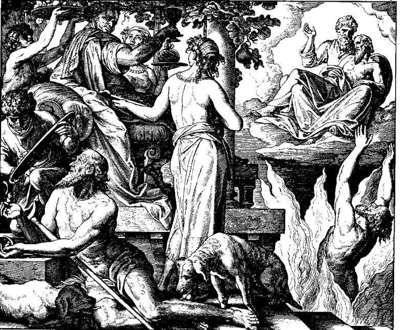 The Parable of the Rich Man and Lazarus by Julius Schnorr von Carolsfeld depicting Luke 16:19