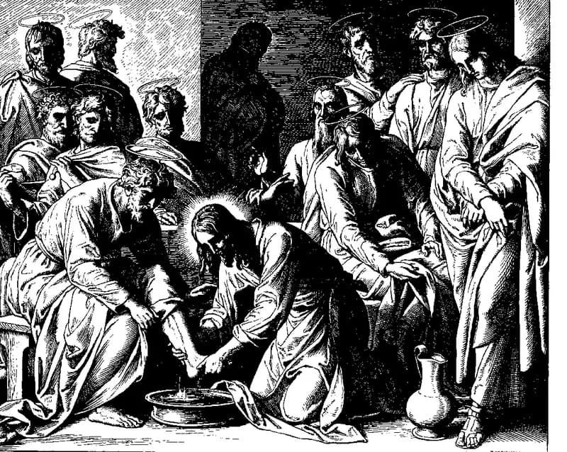 The Washing of Feet by Julius Schnorr von Carolsfeld depicting John 13:1