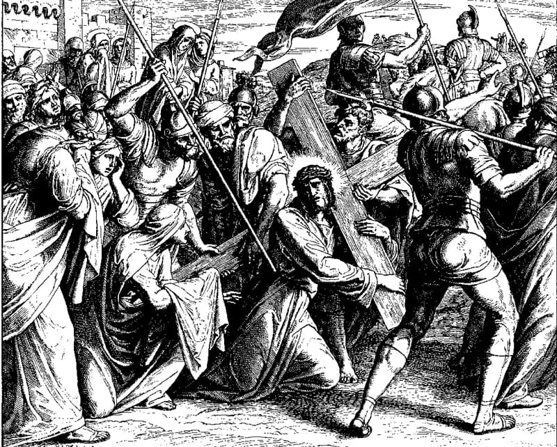 The Carrying of the Cross by Julius Schnorr von Carolsfeld depicting John 19:16