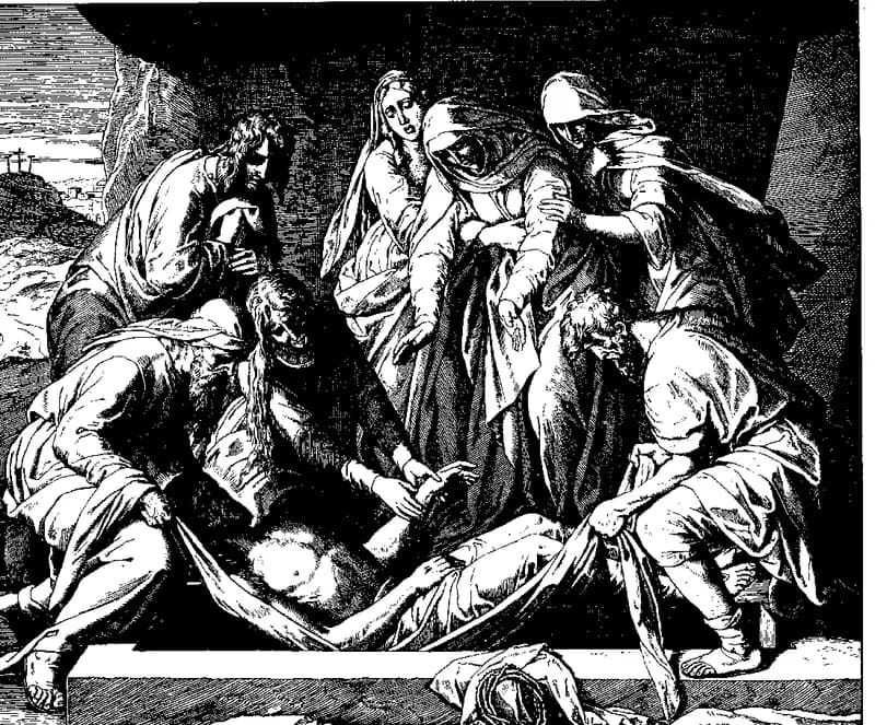 The Entombment by Julius Schnorr von Carolsfeld depicting John 19:38