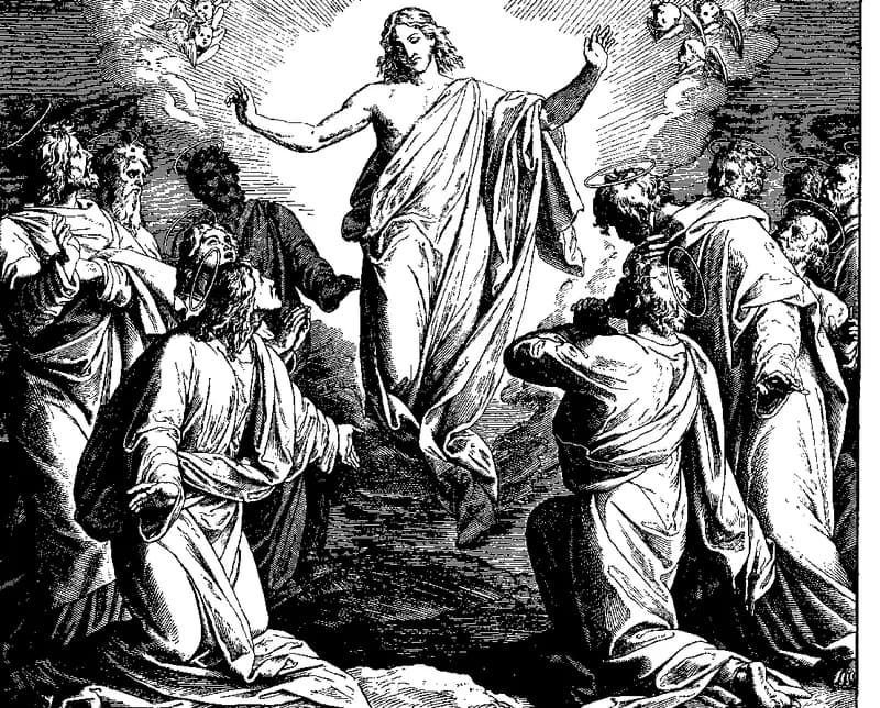 The Ascension of Jesus by Julius Schnorr von Carolsfeld depicting Acts 1:6