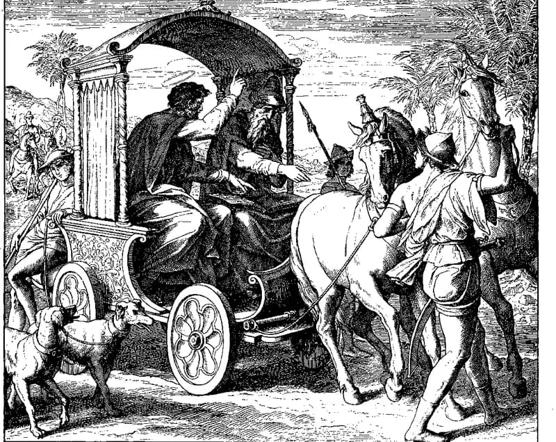 The Conversion of the Ethiopian Eunuch by Julius Schnorr von Carolsfeld depicting Acts 8:26