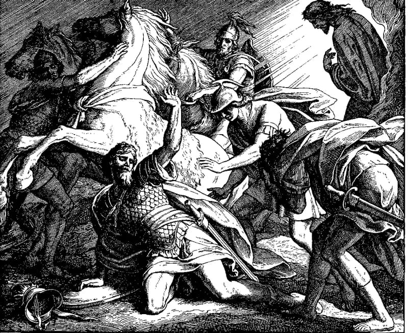 Saul's Conversion by Julius Schnorr von Carolsfeld depicting Acts 9:1