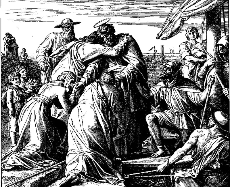 Paul Takes Leave of the Ephesians by Julius Schnorr von Carolsfeld depicting Acts 20:17