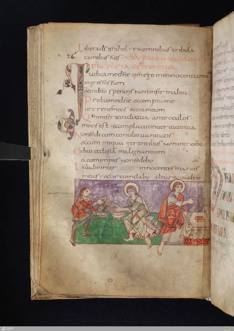 Stuttgart Psalter, Psalm 24 (folio 31v) by Master of the Stuttgart Psalter depicting Psalms 24