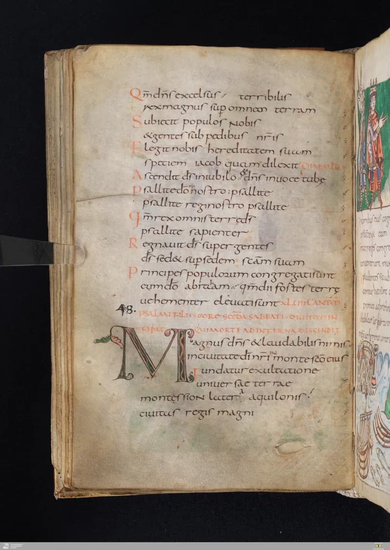 Stuttgart Psalter, Psalm 50 (folio 59v) by Master of the Stuttgart Psalter depicting Psalms 50