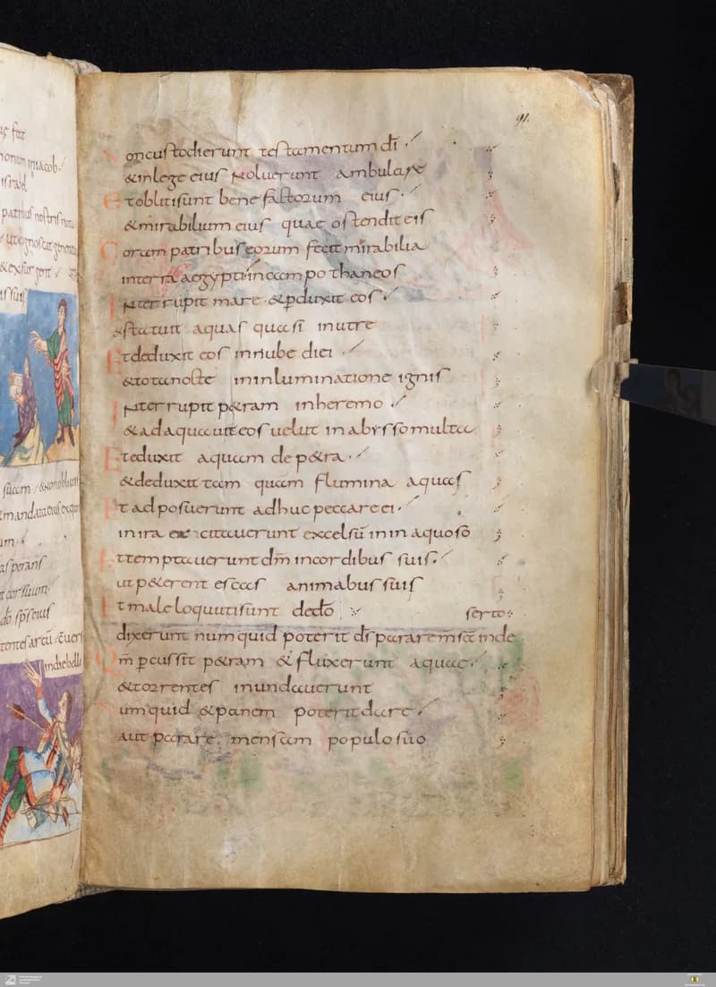 Stuttgart Psalter, Psalm 80 (folio 91r) by Master of the Stuttgart Psalter depicting Psalms 80