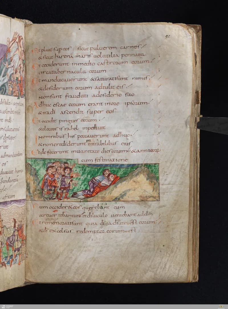 Stuttgart Psalter, Psalm 81 (folio 92r) by Master of the Stuttgart Psalter depicting Psalms 81