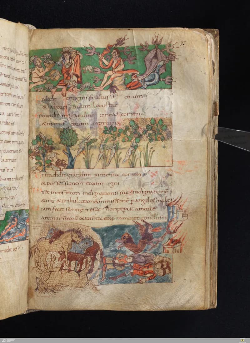 Stuttgart Psalter, Psalm 82 (folio 93r) by Master of the Stuttgart Psalter depicting Psalms 82