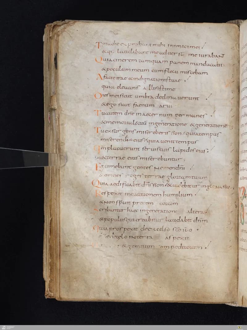 Stuttgart Psalter, Psalm 103 (folio 114v) by Master of the Stuttgart Psalter depicting Psalms 103