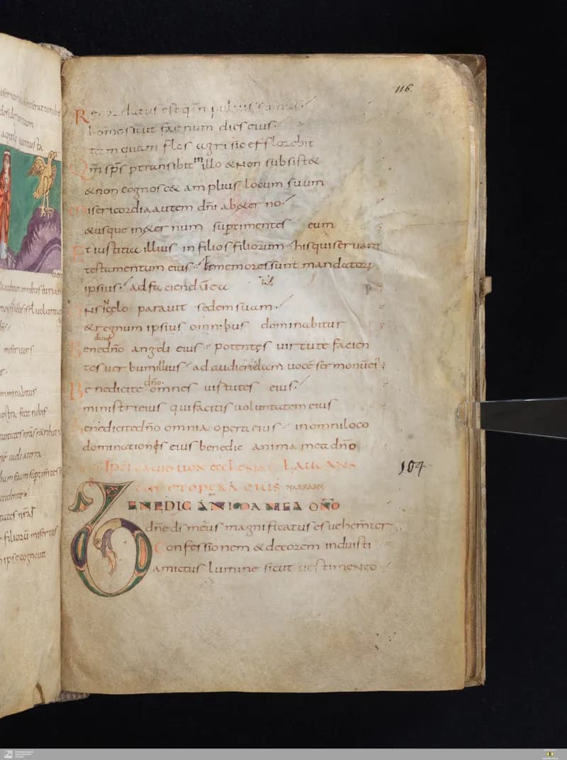 Stuttgart Psalter, Psalm 104 (folio 116r) by Master of the Stuttgart Psalter depicting Psalms 104