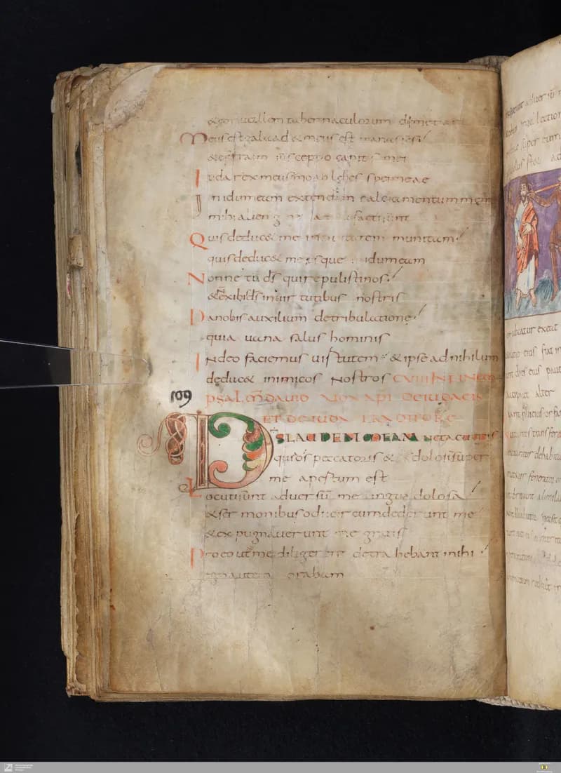 Stuttgart Psalter, Psalm 113 (folio 125v) by Master of the Stuttgart Psalter depicting Psalms 113