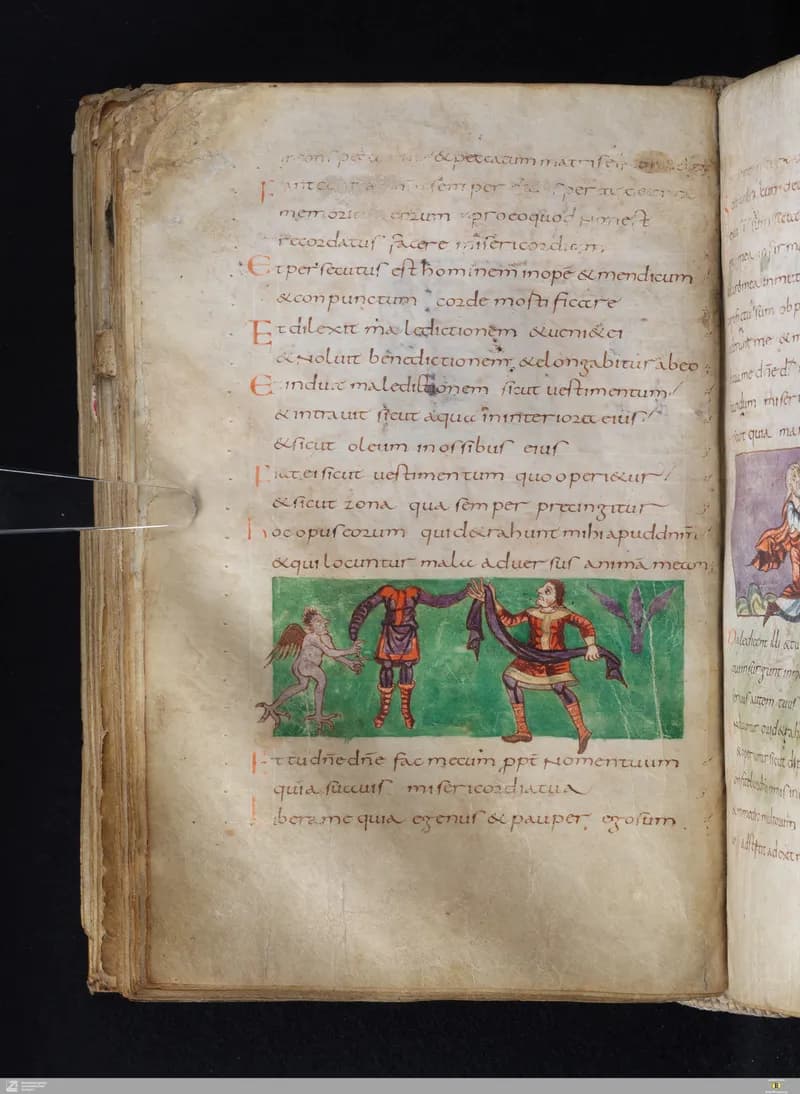 Stuttgart Psalter, Psalm 114 (folio 126v) by Master of the Stuttgart Psalter depicting Psalms 114