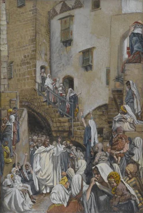 A Woman Cries Out in a Crowd by James Tissot depicting Luke 11:27