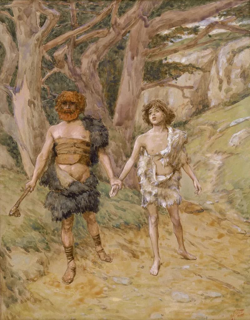 Cain Leads Abel to Death by James Tissot depicting Genesis 4:8