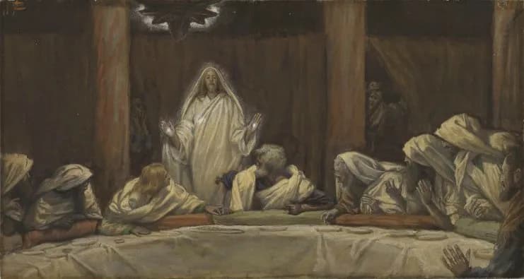 The Appearance of Christ at the Cenacle by James Tissot depicting John 20:19