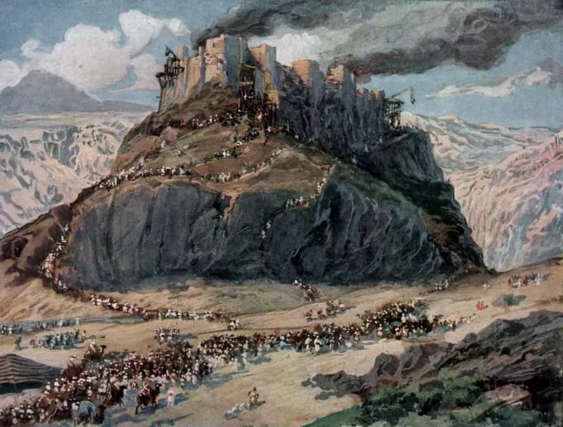 The Conquest of the Amorites (List of Conquered Kings) by James Tissot depicting Joshua 12:1