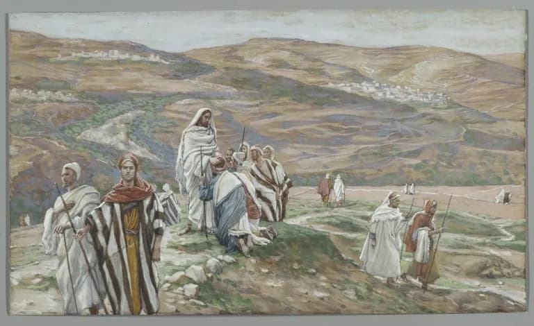 He Sent them out Two by Two by James Tissot depicting Luke 10:1