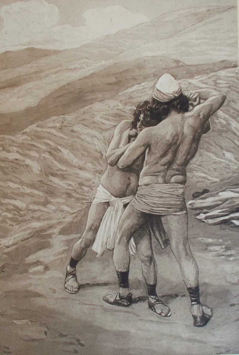 Jacob Wrestling with the Angel by James Tissot depicting Genesis 32:24