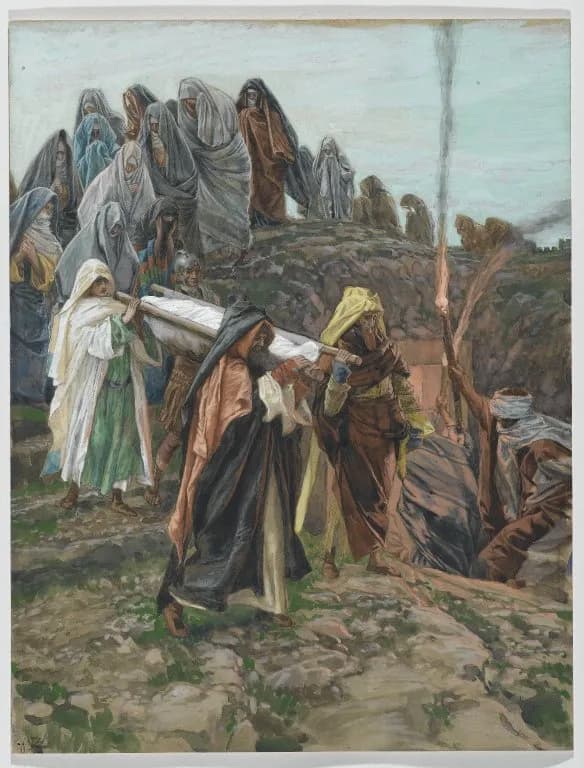 Jesus Carried to the Tomb by James Tissot depicting Matthew 27:57