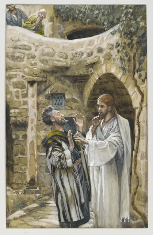 Jesus Heals a Mute Possessed Man by James Tissot depicting Matthew 12:22
