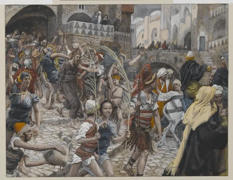 Jesus Led from Caiaphas to Pilate by James Tissot depicting Luke 22:66