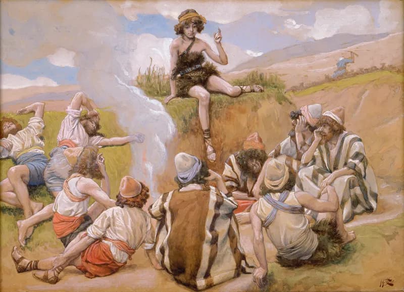 Joseph Reveals His Dream to His Brethren by James Tissot depicting Genesis 37:5