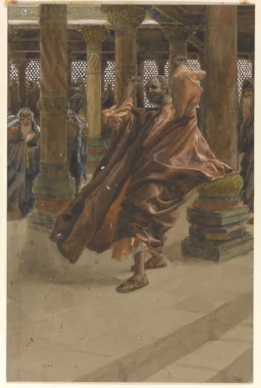 Judas Returns the Money by James Tissot depicting Matthew 27:3