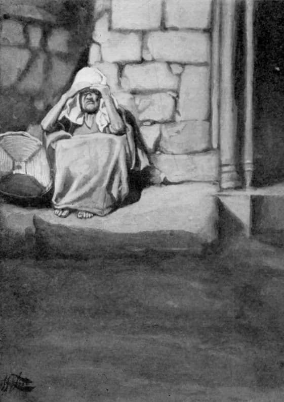 Miriam Shut Out from the Camp by James Tissot depicting Numbers 12:9