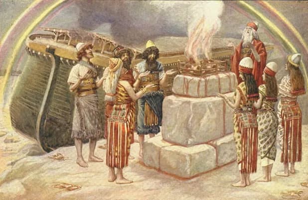 Noah's Sacrifice by James Tissot depicting Genesis 8:20