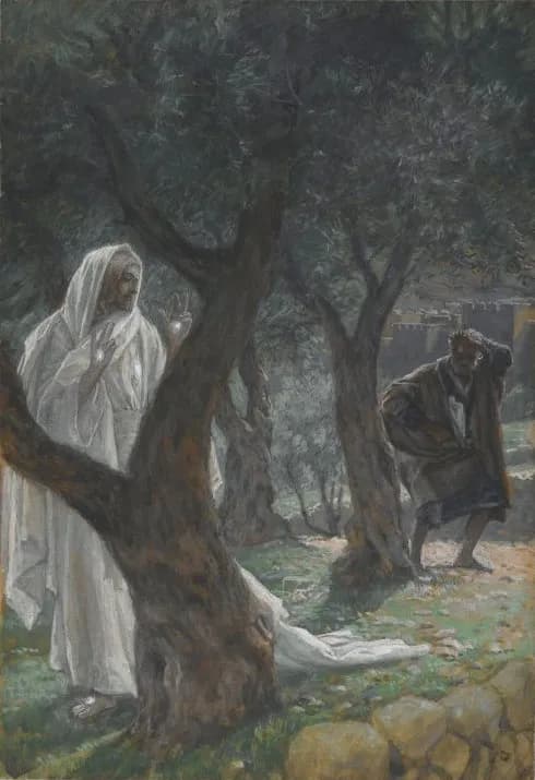 Apparition of Our Lord to Saint Peter by James Tissot depicting Luke 24:34