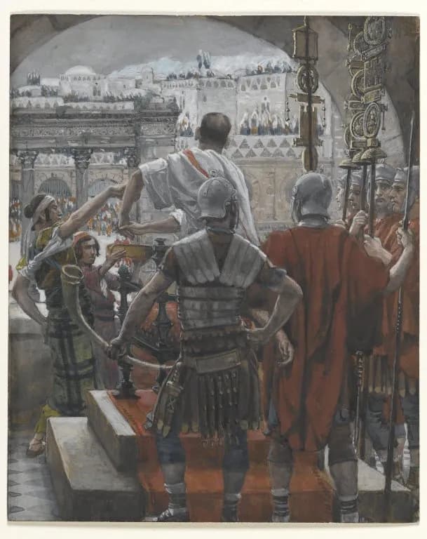 Pilate Washes His Hands by James Tissot depicting Matthew 27:24