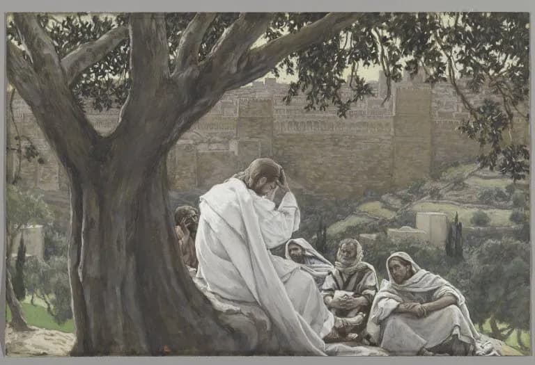 The Prophecy of the Destruction of the Temple by James Tissot depicting Mark 13:1