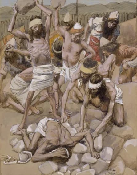 The Sabbath-Breaker Stoned by James Tissot depicting Numbers 15:32