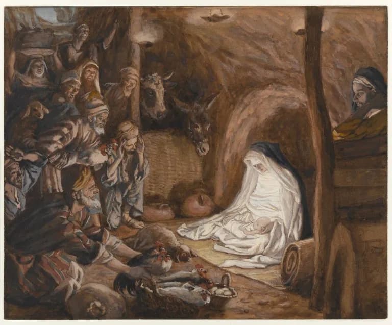 The Adoration of the Shepherds by James Tissot depicting Luke 2:15