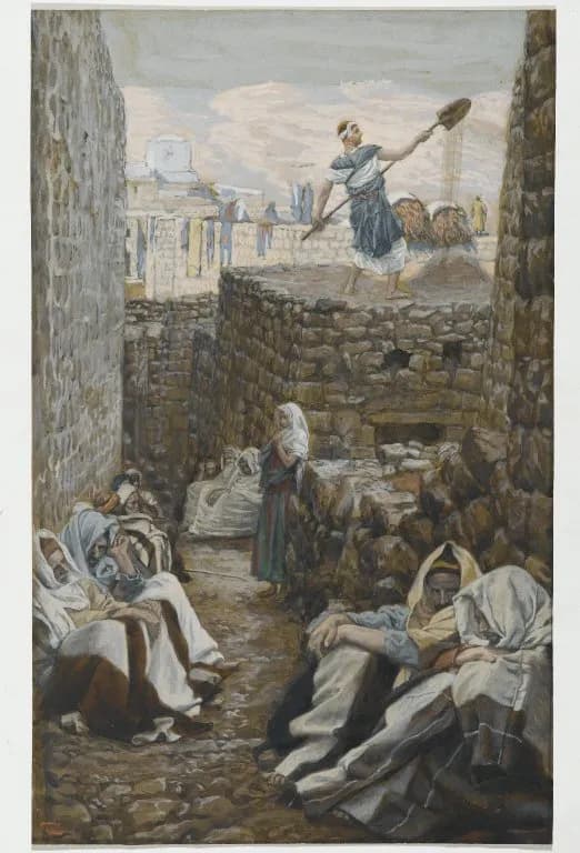 He Who Winnows His Wheat by James Tissot depicting Matthew 13:24