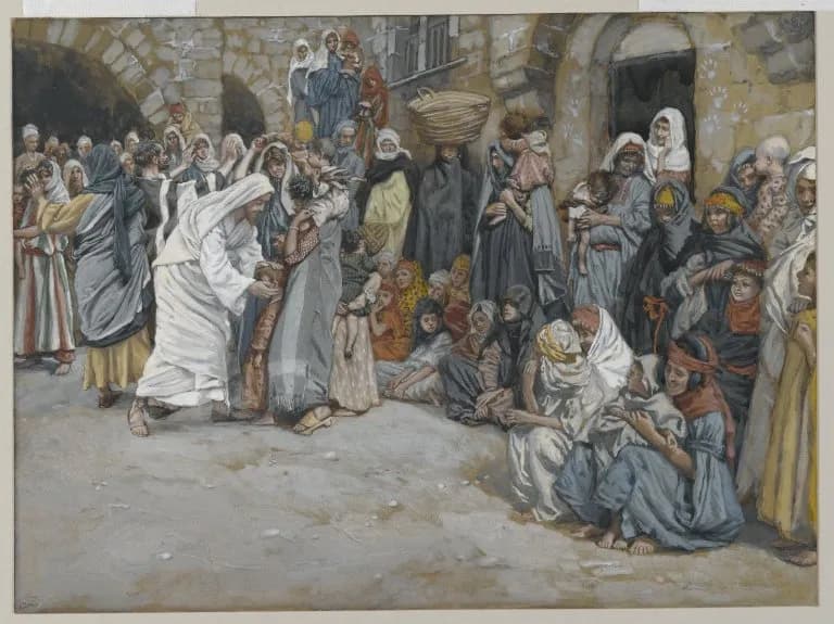 Suffer the Little Children to Come unto Me by James Tissot depicting Matthew 19:13