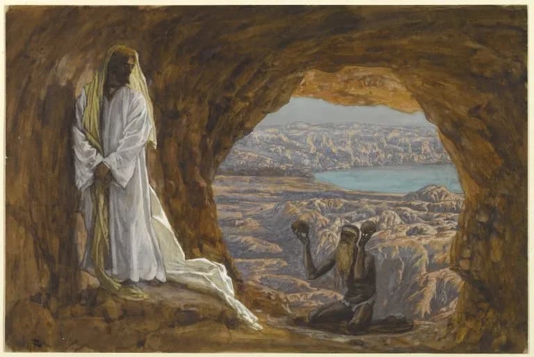 Jesus Tempted in the Wilderness by James Tissot depicting Matthew 4:1