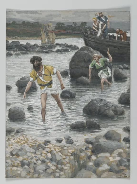 The Calling of Saint James and Saint John by James Tissot depicting Luke 5:10