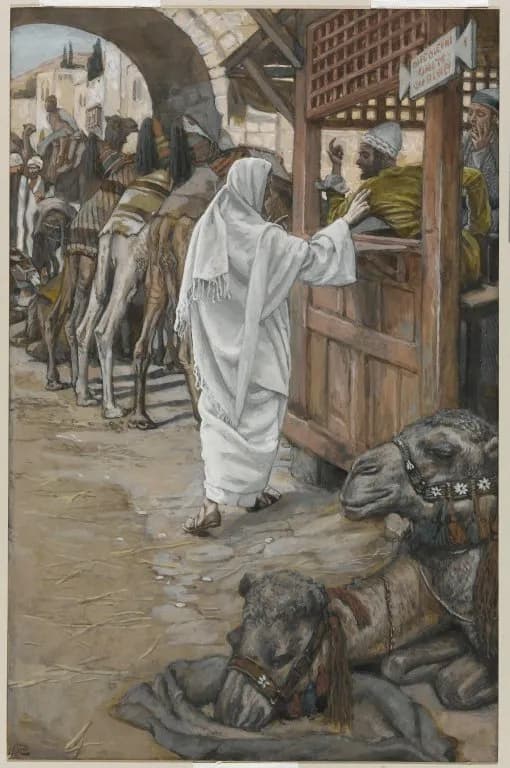 The Calling of Saint Matthew by James Tissot depicting Matthew 9:9