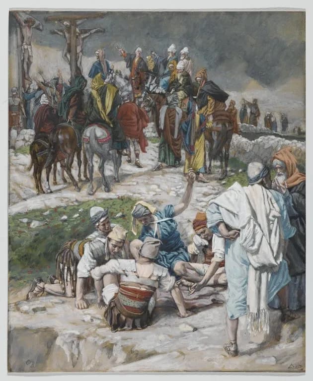 The Garments Divided by Cast Lots by James Tissot depicting Matthew 27:35