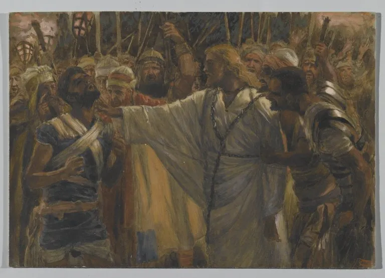 The Healing of Malchus by James Tissot depicting Luke 22:50