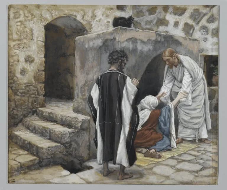 The Healing of Peter's Mother-in-law by James Tissot depicting Matthew 8:14
