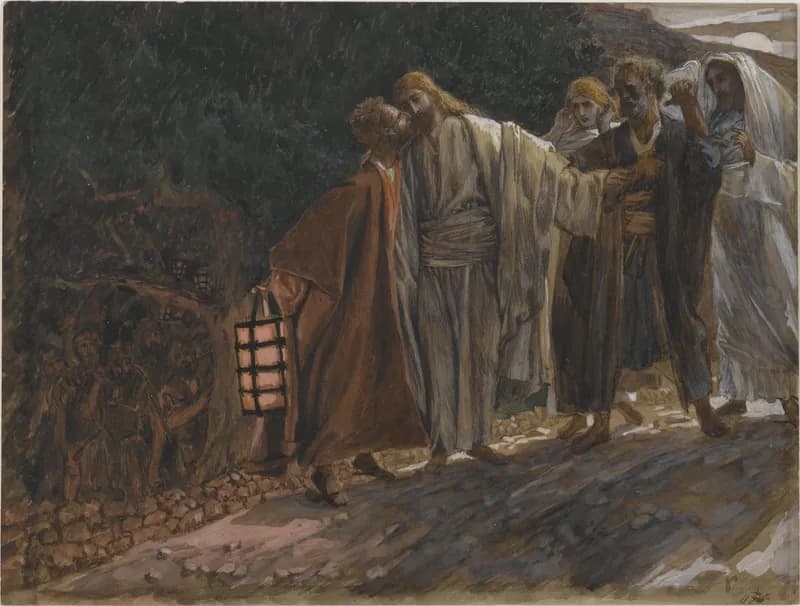 The Kiss of Judas by James Tissot depicting Matthew 26:47